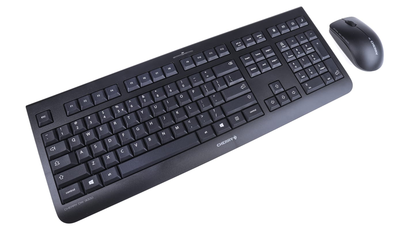 Cherry DW 3000 Wireless Keyboard and Mouse Set, QWERTY (US), Black