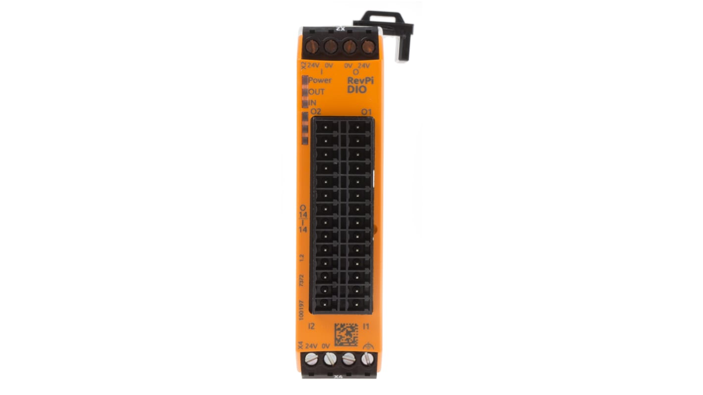 PLC – I/O modul, řada: RevPI DIO 14IO, pro použití s: Revolution Pi Connect, Revolution Pi Core, 96 x 22,5 x 110,5 mm,