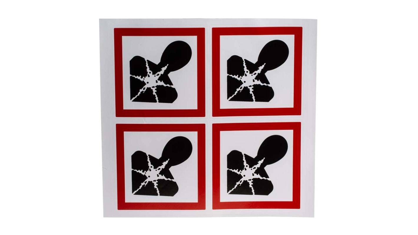 RS PRO Gefahren-Warnschild, Glänzendes polymeres Vinyl 'Gesundheitsrisiko', 100 mm x 100mm