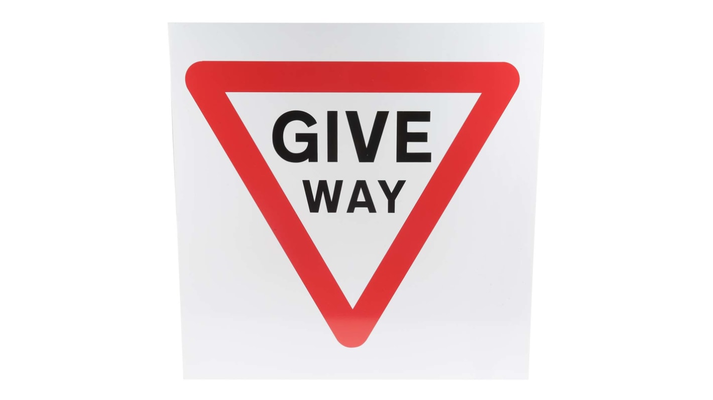 RS PRO Plastic Give Way Road Traffic Sign, H450 mm W450mm