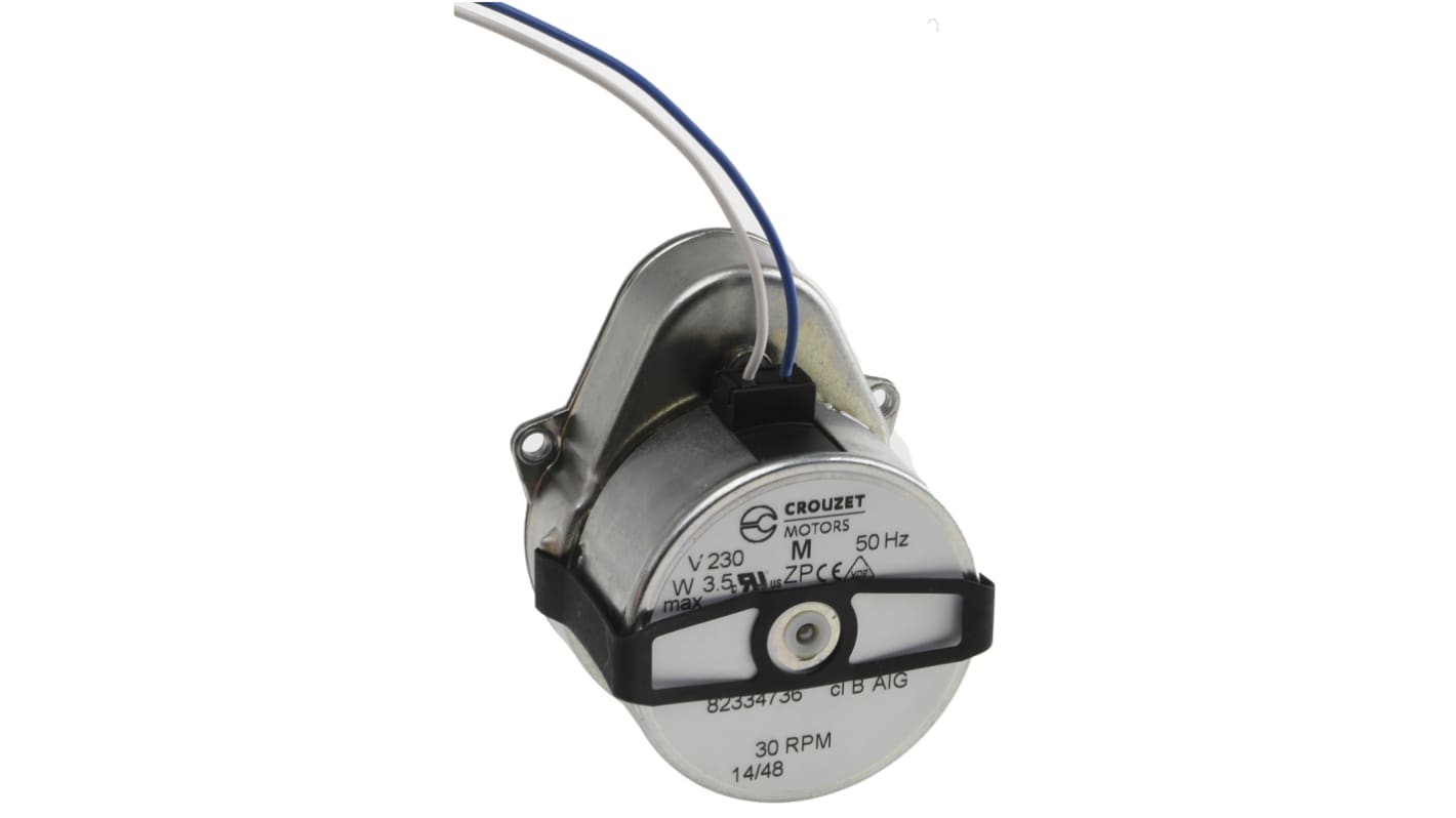 Motorreductor AC síncrono, giro horario, Crouzet, 230 V, 3 W, 30 rpm, 0,5 Nm