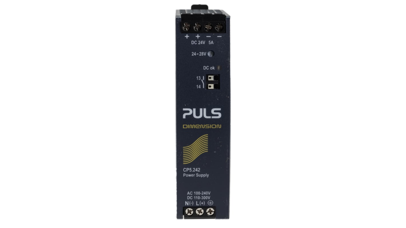 PULS CP DIN-Schienen Netzteil 120W, 100 → 240 V ac, 110 → 300 V dc, 24V dc / 5A