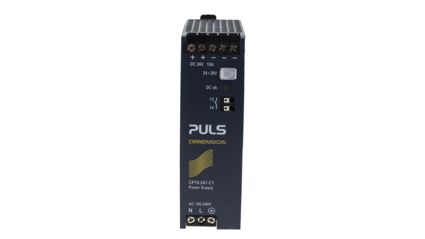 Alimentation pour rail DIN PULS, série CP, 24V c.c.out 10A, 100 → 240V c.a.in, 240W