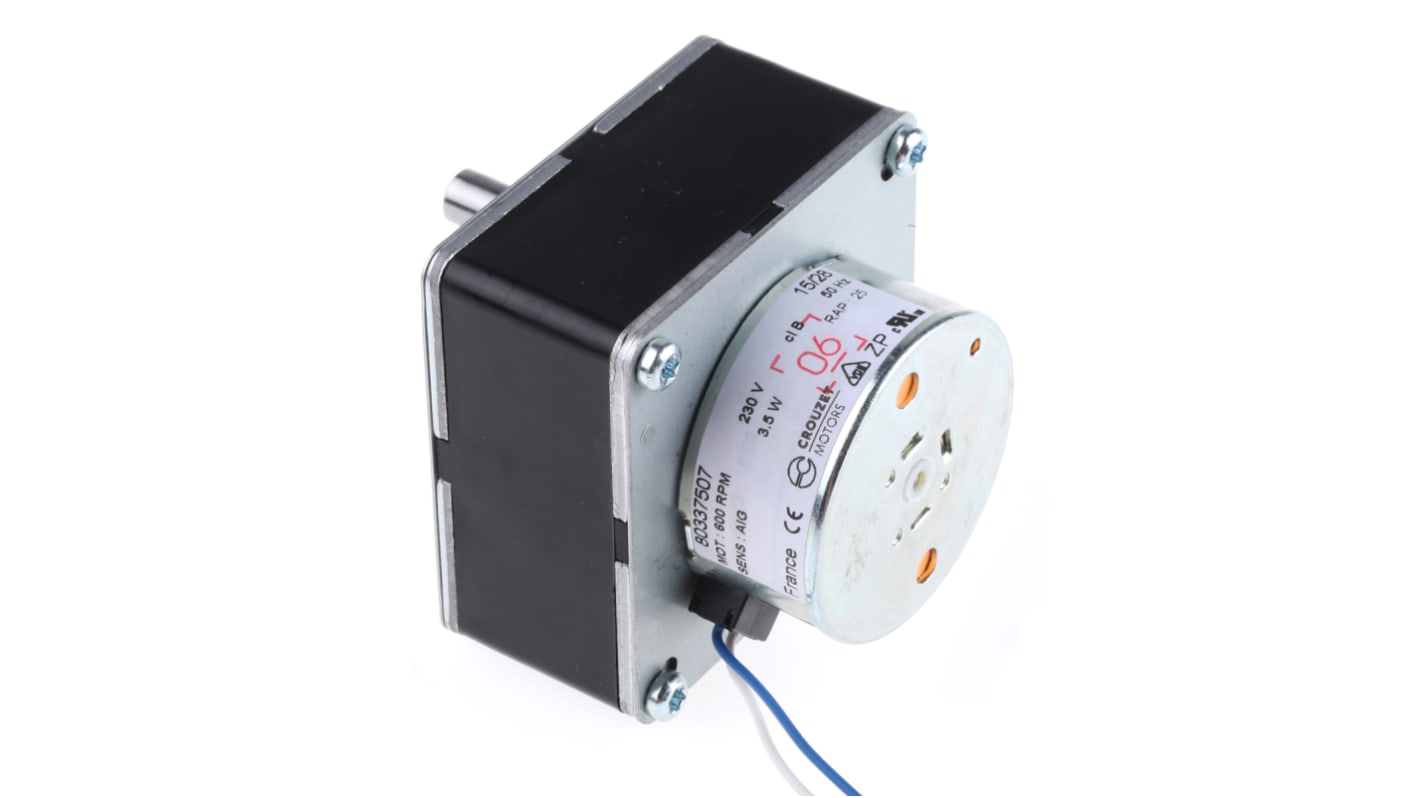 Crouzet, Med uret synkrongearet AC gearmotor, 3,5 W, 5 Nm, 230 V