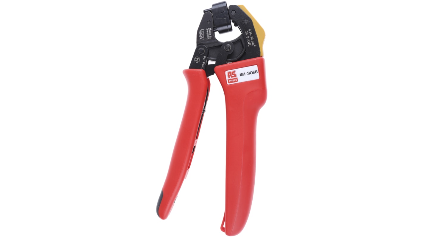 RS PRO Hand Crimpzange, 0,14 → 10mm² / 26 → 8AWG für Aderendhülsen, 180 mm