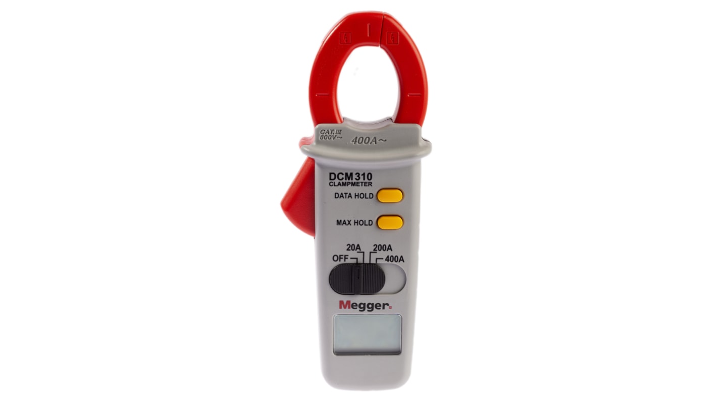 Megger DCM310 Clamp Meter, Max Current 400A ac CAT III 600V With UKAS Calibration