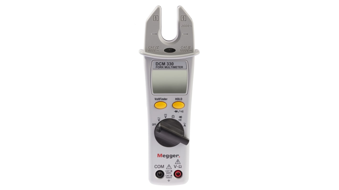 1000219 Megger DCM330 Clamp Meter, Max Current 200A ac CAT III 1000