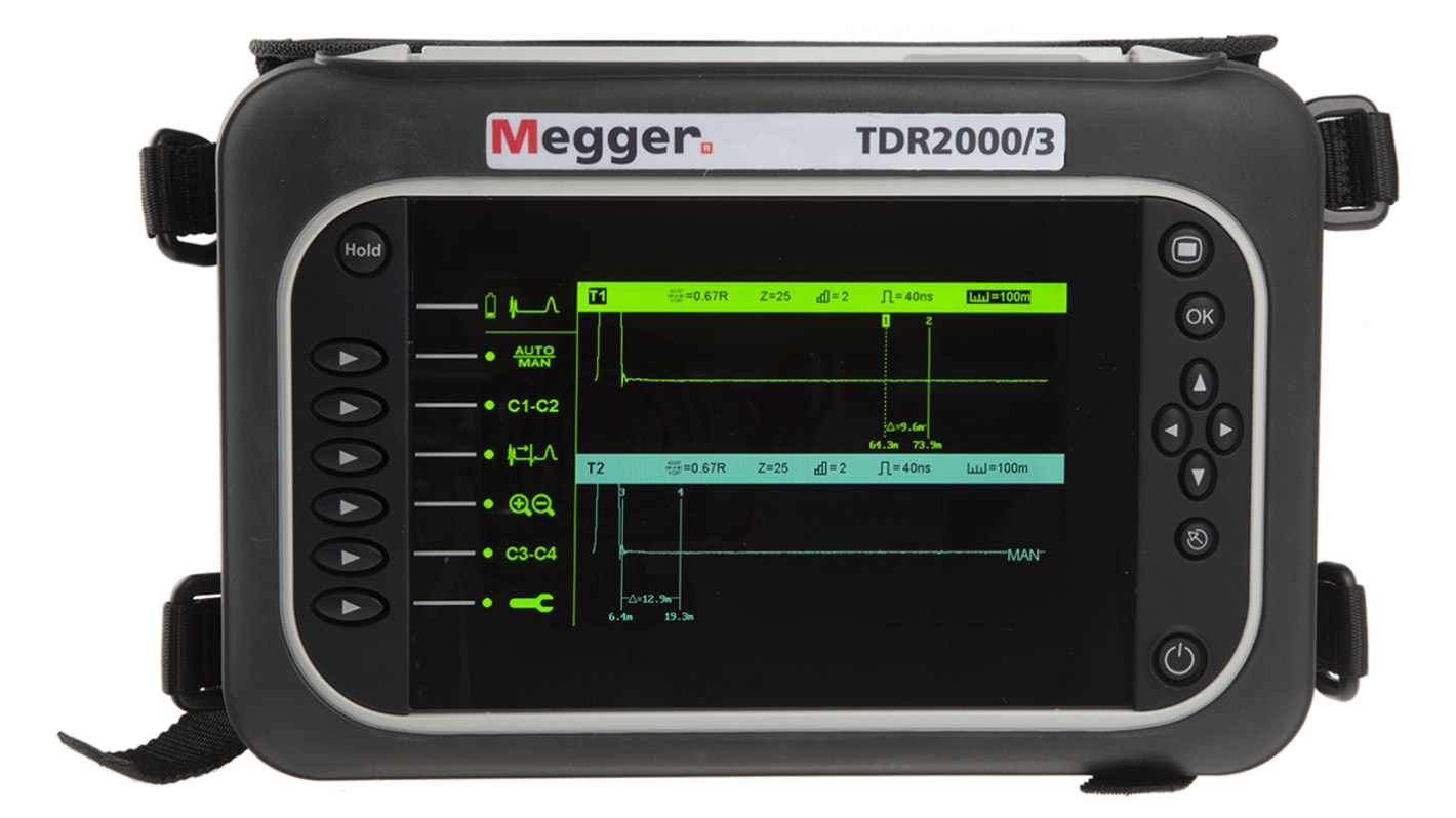 Megger Zeitbereichs-Reflektometer TDR2000/3 ±1 %, 20000m 1 % Gepaartes Metallkabel 2ns, USB
