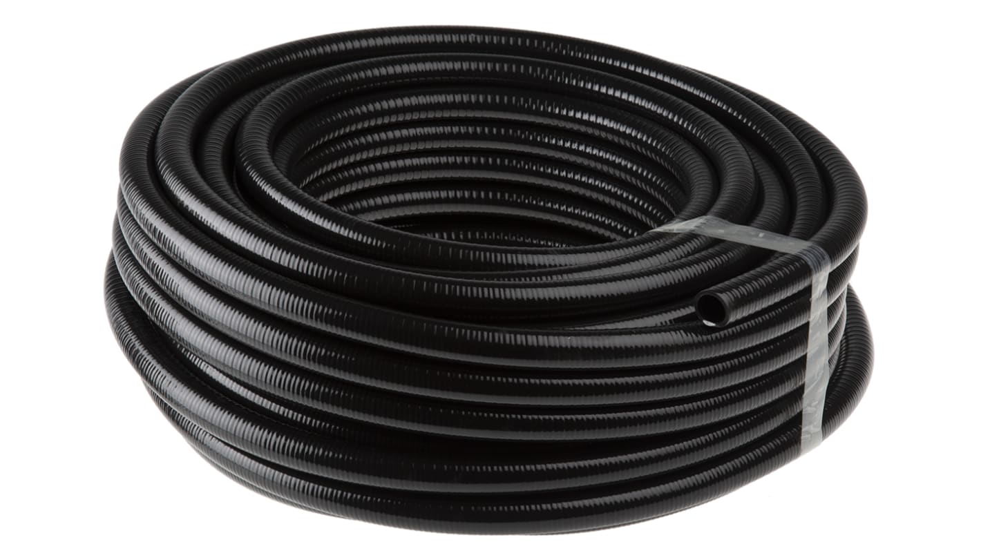 Kábelvezető, Rugalmas PVC, Fekete 20mm, IP67, hossz:30m
