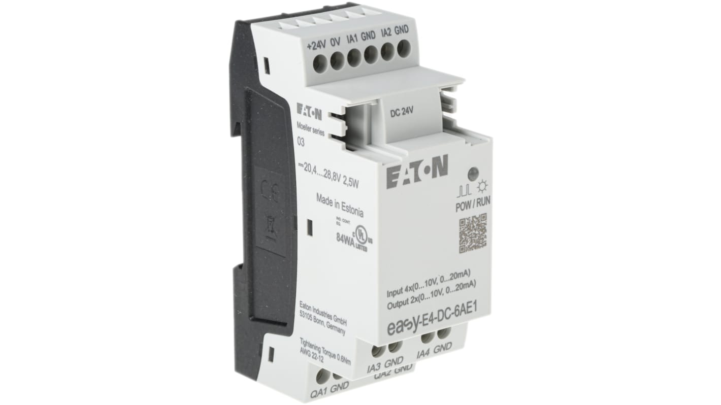 Módulo lógico Eaton EasyE4, 24 V dc, 4 entradas tipo Analogue, 2 salidas tipo Analógica, comunicación Ethernet