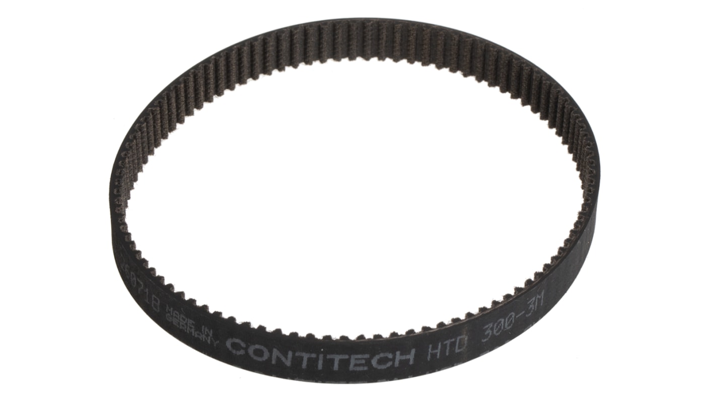 Cinghia sincrona Contitech, 100 denti da 1.1mm, passo 3mm, dimensioni 300mm x 9mm, in Gomma