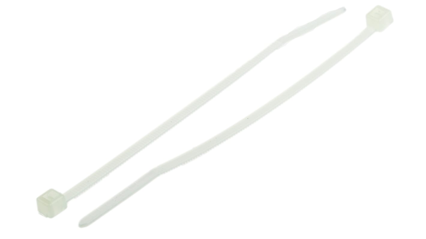 HellermannTyton Cable Tie, 80mm x 2.5 mm, Natural Nylon, Pk-100