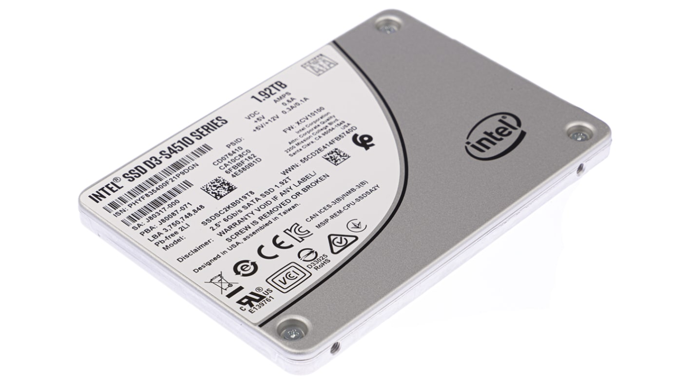 Intel ソリッドステートドライブ SSD 内蔵 AES-256 1.92 TB SATA III 6 Gbit/s