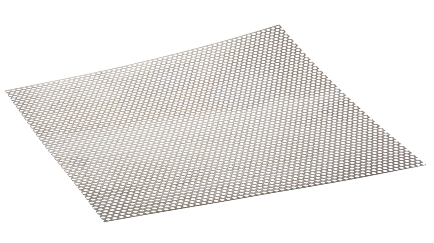 RS PRO Stainless Steel Perforated Metal Sheet 500mm x 500mm, 0.55mm Thick