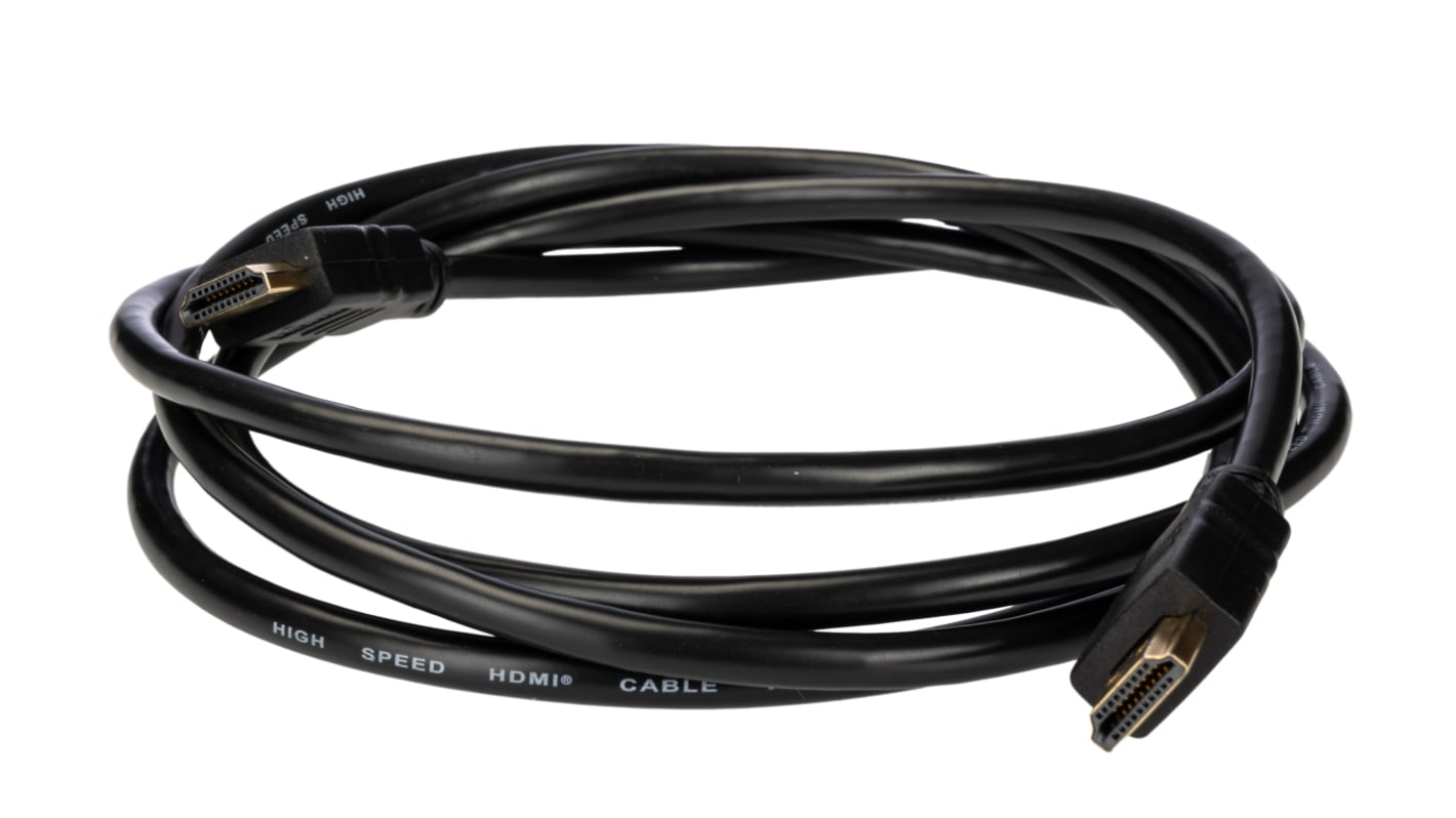 Cable HDMI Negro RS PRO, con. A: HDMI Macho, con. B: HDMI Macho, long. 2m