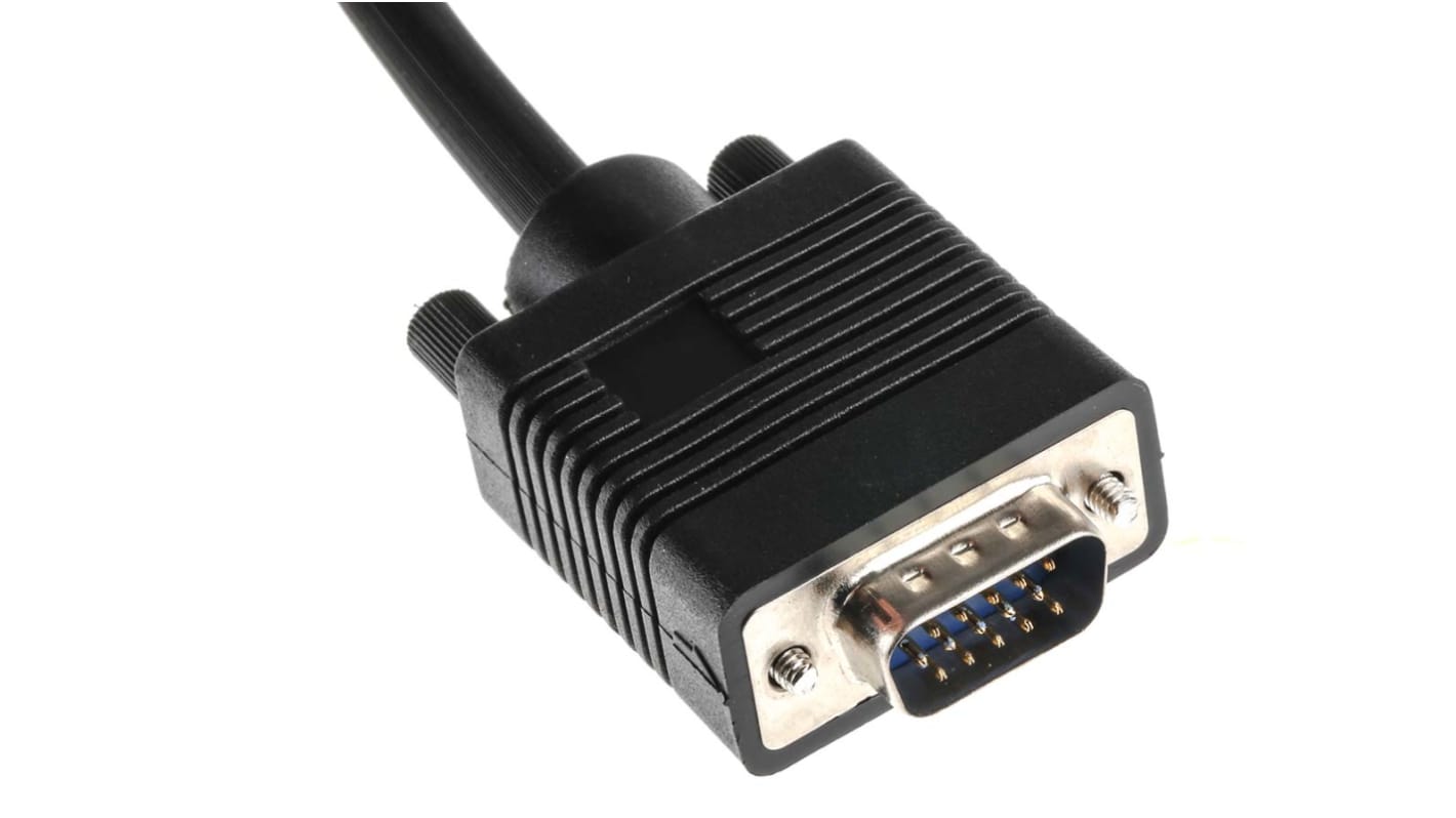 Cable VGA RS PRO de color Negro, con. A: VGA macho, con. B: VGA macho, long. 15m