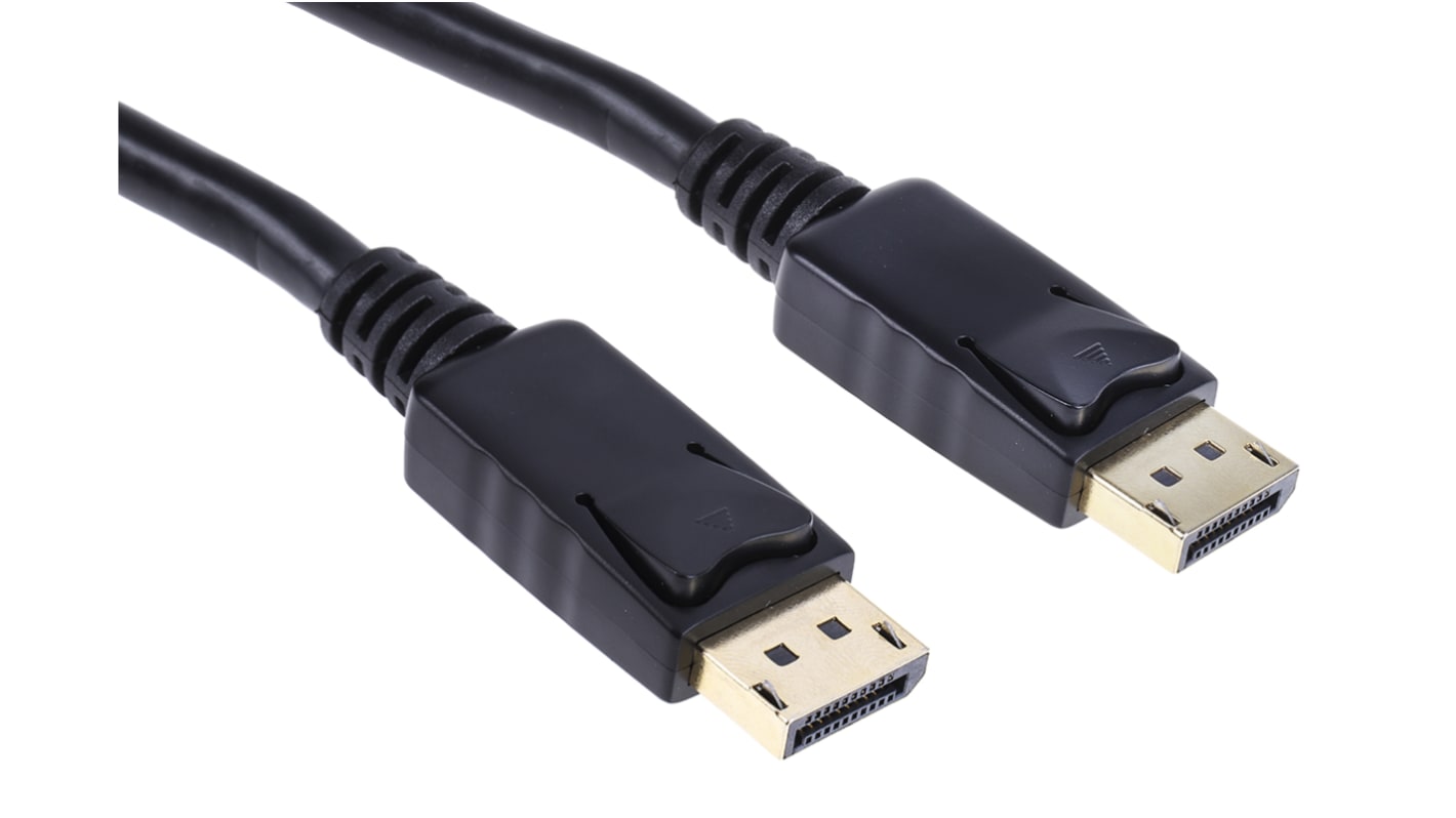 Cable DisplayPort negro RS PRO, con. A: DisplayPort macho, con. B: DisplayPort macho, long. 2m