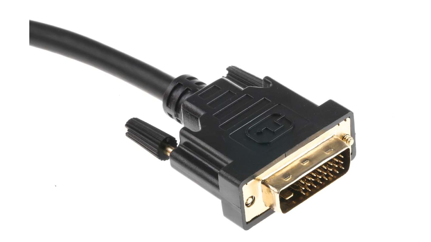 RS PRO HDMI-Kabel A HDMI Stecker B DVI-D Dual Link Stecker 1920x1200 max., 10m, Schwarz