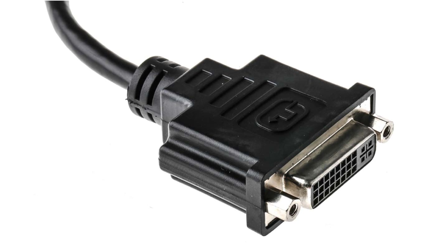 Sestava smíšených kabelů KVM, A: Samec DisplayPort, B: Zásuvka DVI-D 150mm, Černá