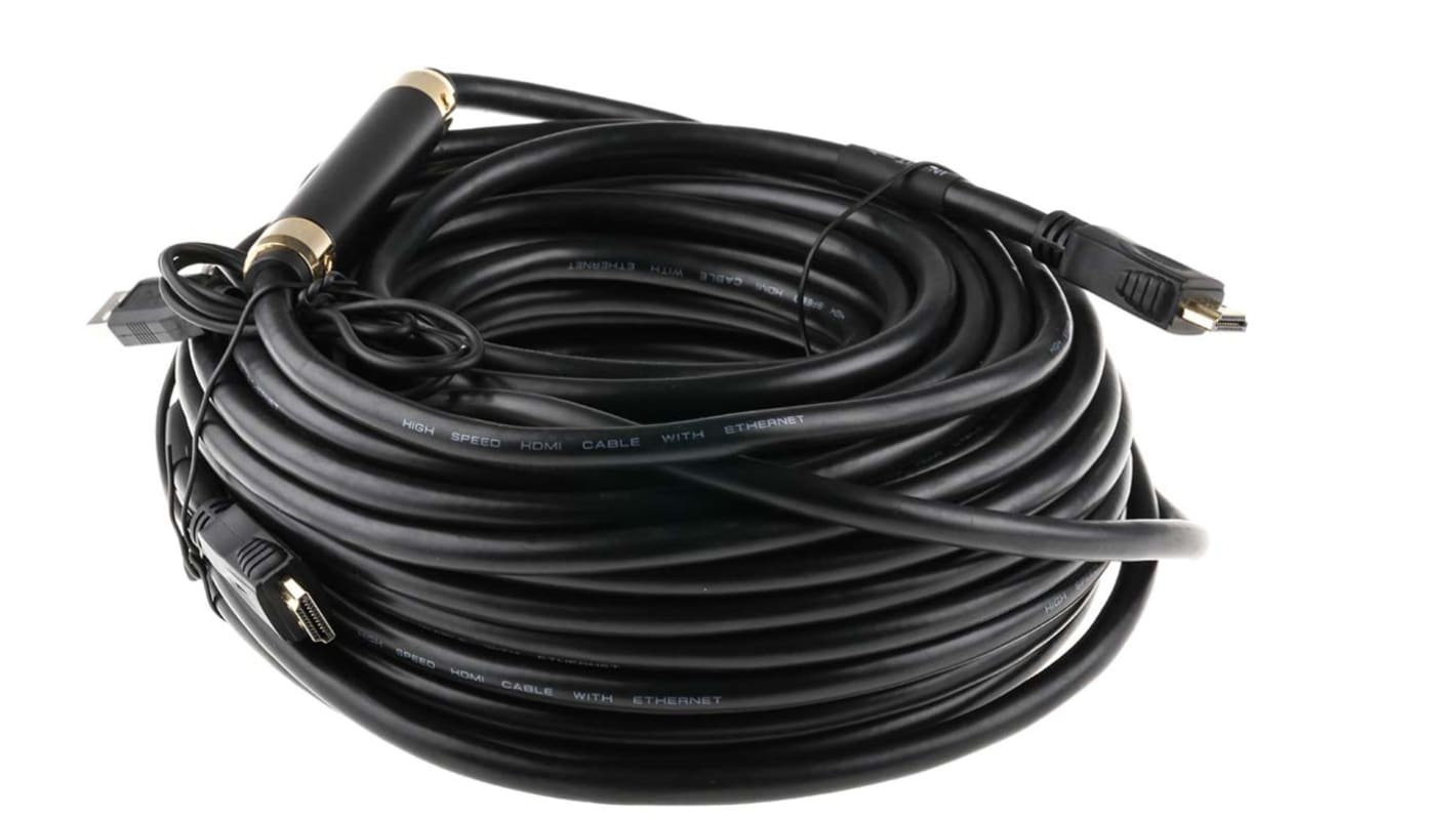 RS PRO HDMI-Kabel A HDMI Stecker B HDMI Stecker 4K max., 25m, Schwarz