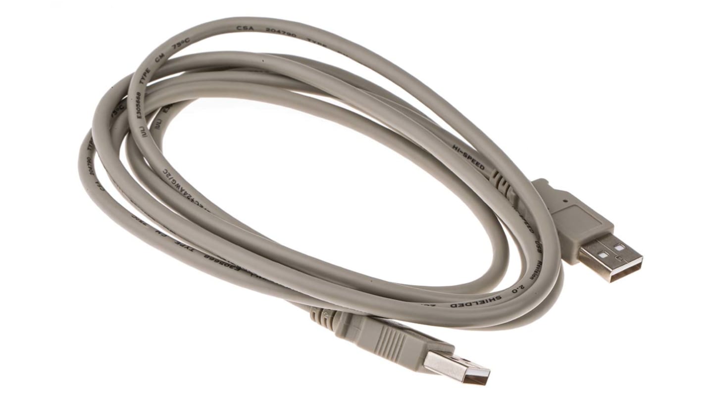 RS PRO USB 2.0 Cable, Male USB A to Male USB A Cable, 2m RS