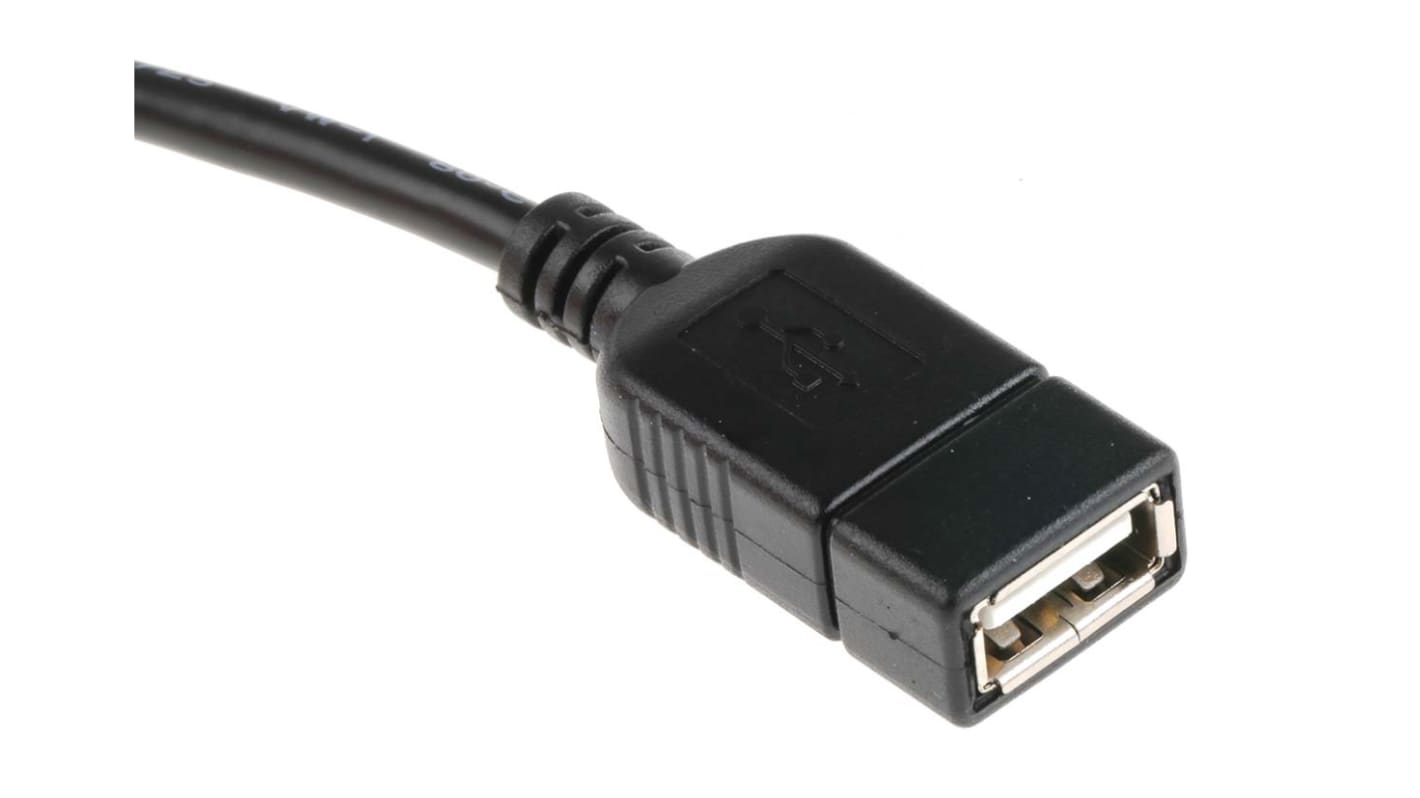 Cavo USB RS PRO USB B/USB A, L. 150mm, col. Nero