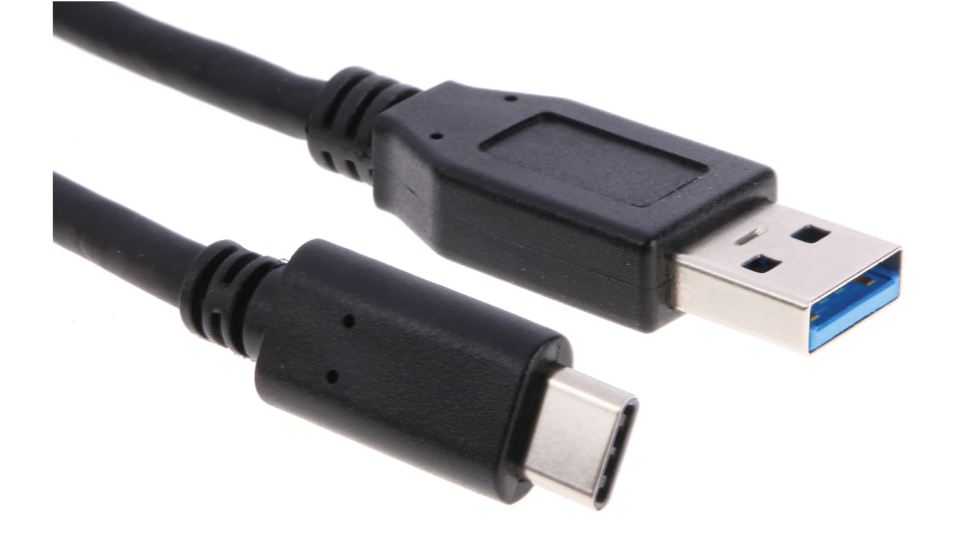 Cable USB 3.0 RS PRO, con A. USB C Macho, con B. USB A Macho, long. 1m, color Negro