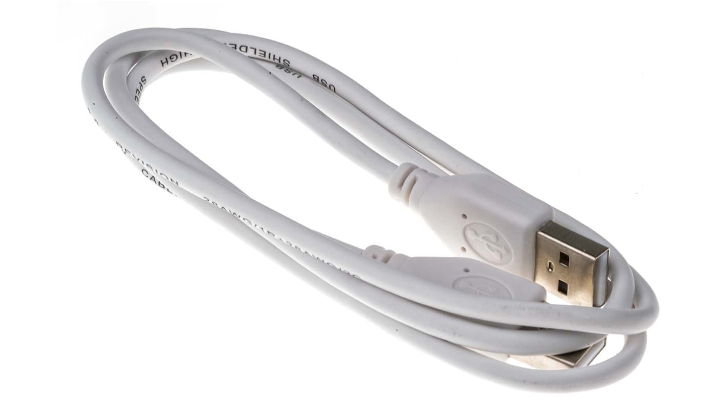 RS PRO USB-Kabel, USBA / USBA, 1m USB 2.0 Weiß