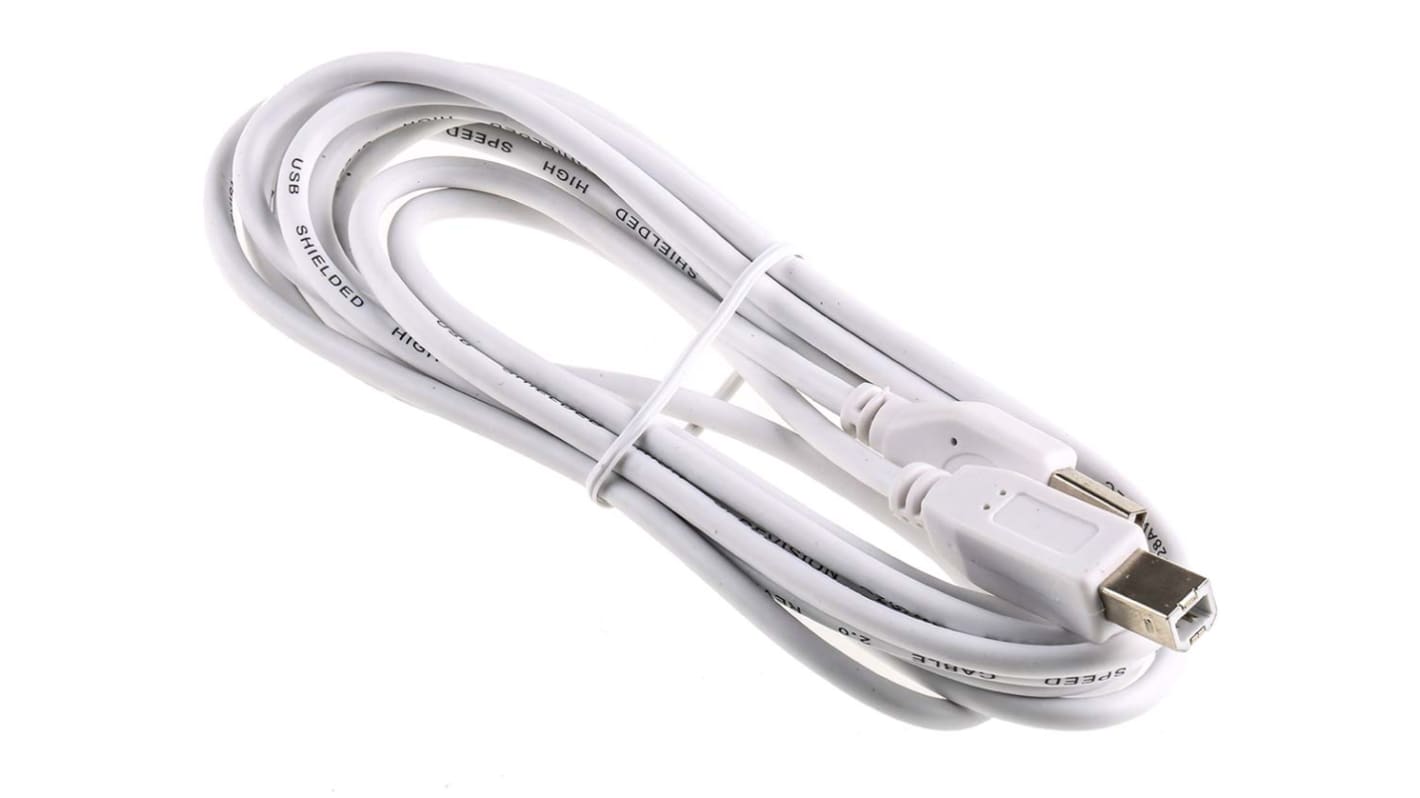 RS PRO USB-Kabel, USBA / USB B, 3m USB 2.0 Weiß