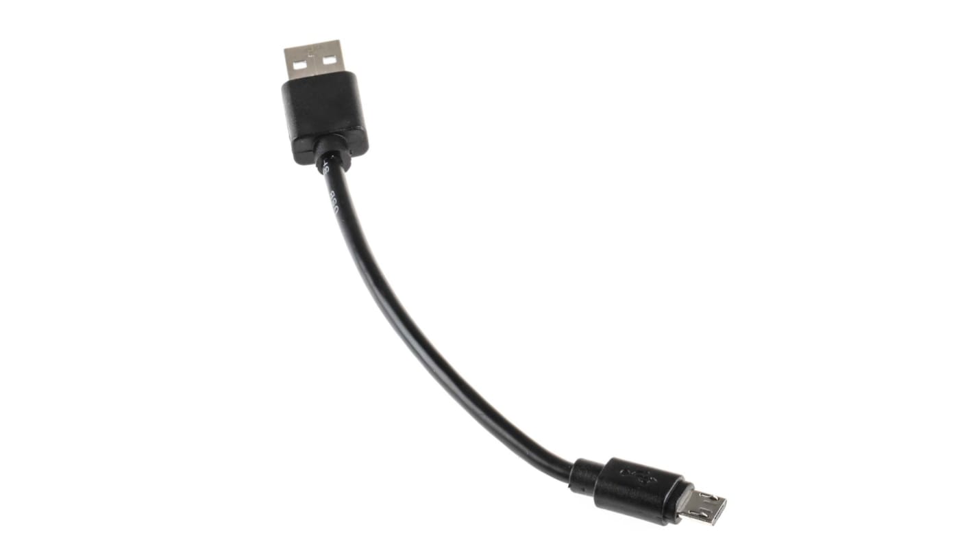 RS PRO USB 2.0 Cable, Male USB A to Male Micro USB B Cable, 150mm RS