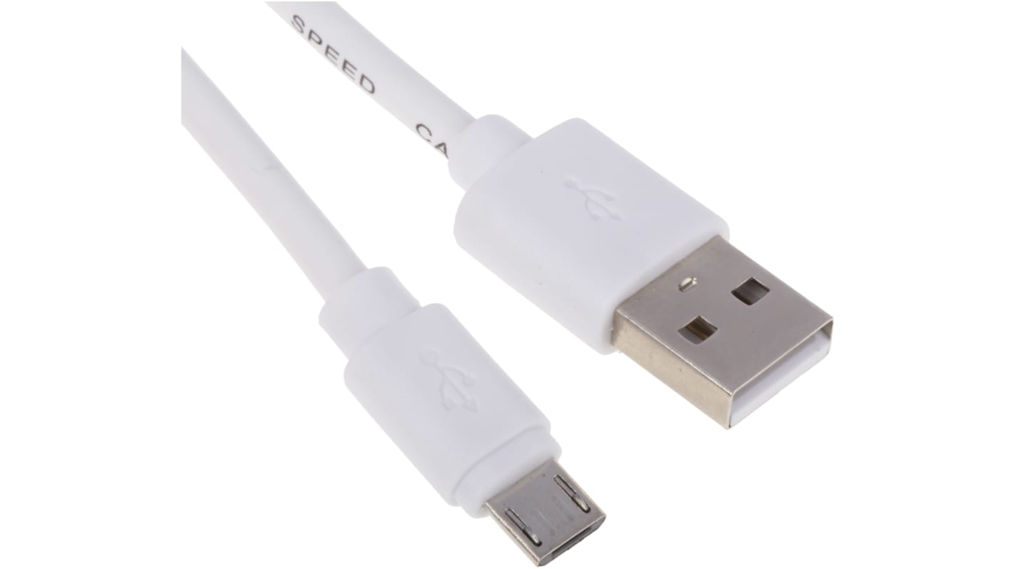 RS PRO USB-Kabel, USBA / Micro-USB B, 1m USB 2.0 Weiß