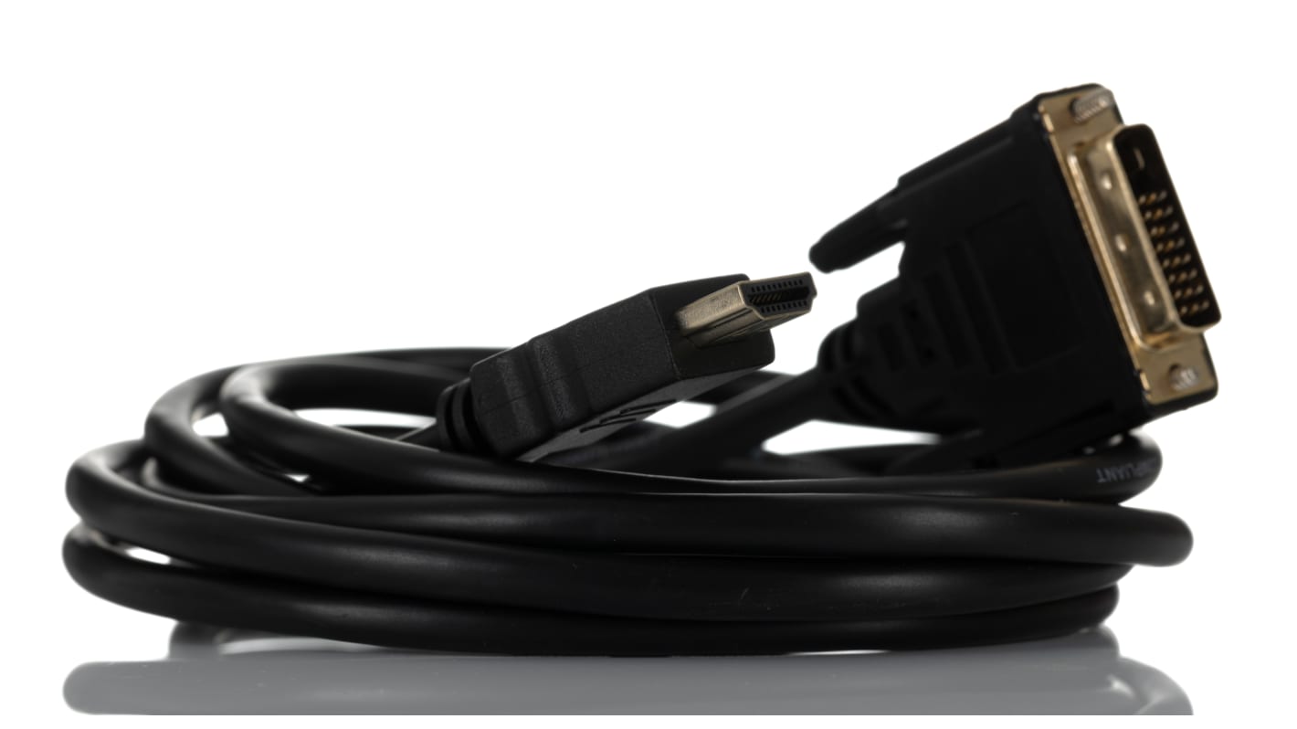 RS PRO 1080 Male HDMI to Male DVI-D Single Link  Cable, 2m