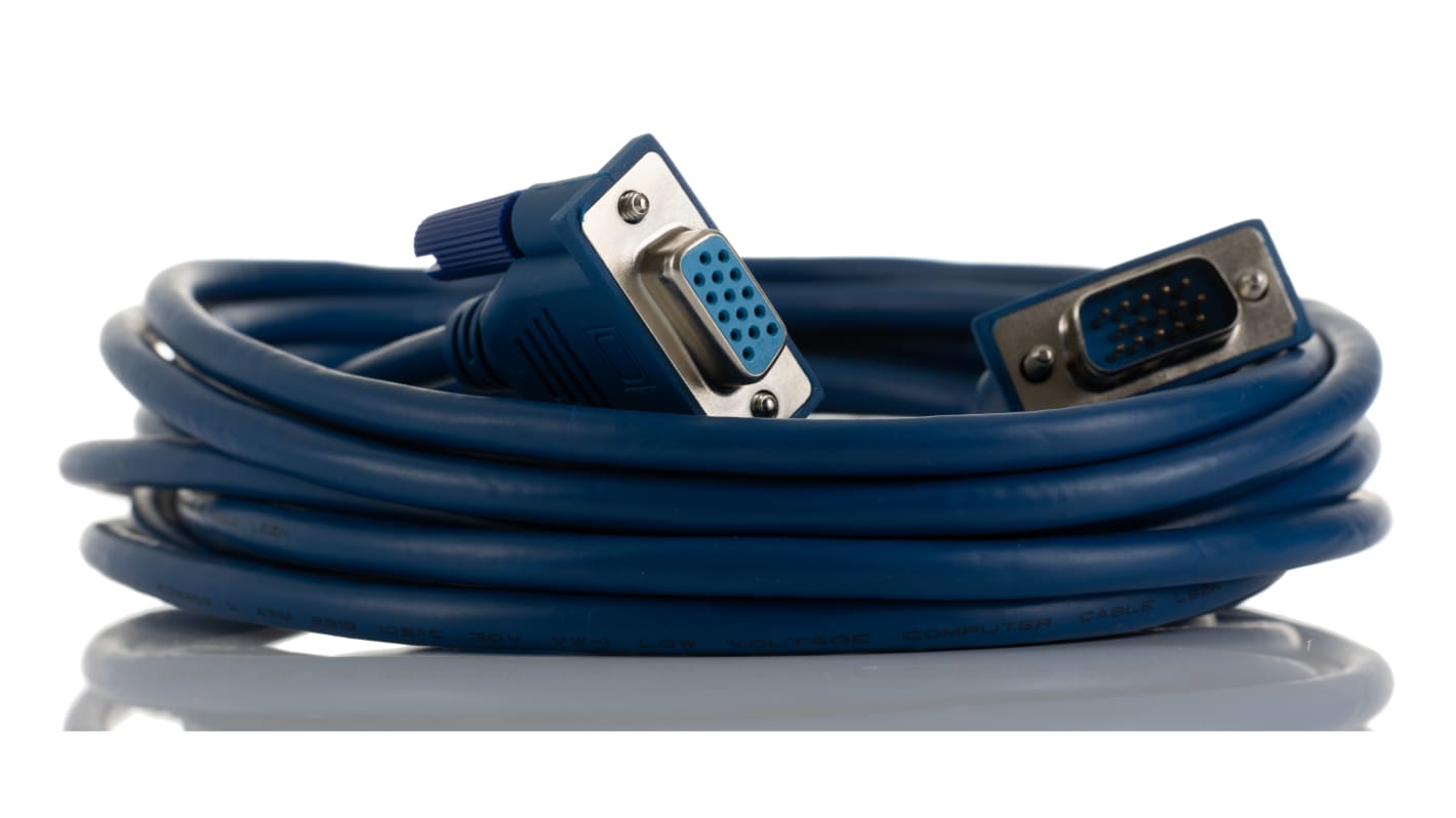 RS PRO Male VGA to Female SVGA Cable, 5m