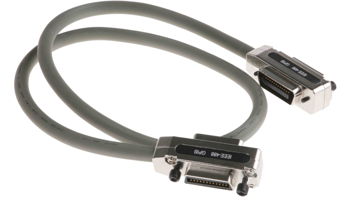 RS PRO Female; Male GPIB to Female; Male GPIB Parallel Cable, 1m, Grey