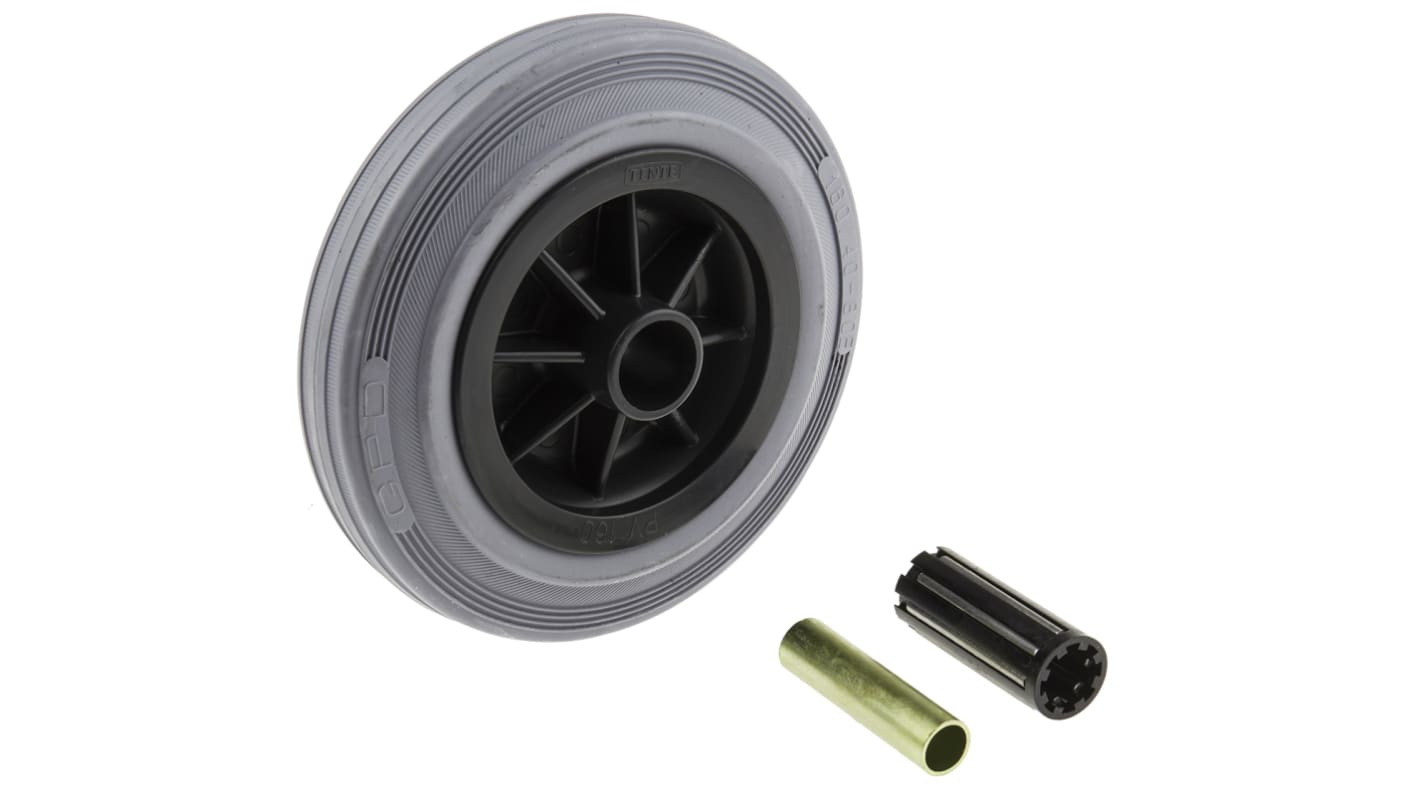 Tente Grey Rubber Corrosion Resistant Trolley Wheel, 270kg