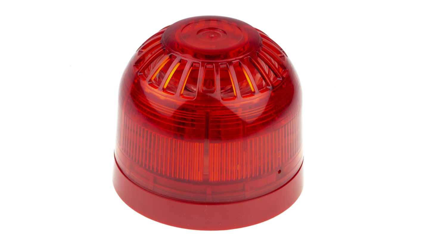 Segnalatore acustico e luminoso Klaxon, Rosso, 17 → 60 V c.c., 106dB a 1 m, IP21
