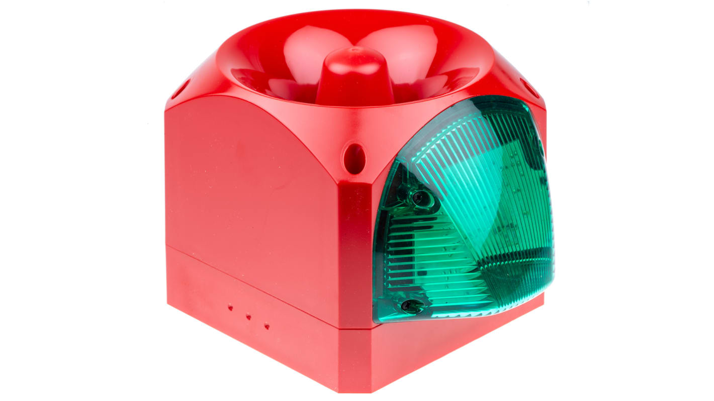 Klaxon Green Sounder Beacon, 110 V ac, 230 V ac, IP66, 120dB at 1 Metre