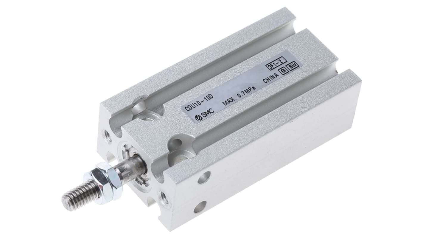 SMC CU Pneumatikzylinder doppeltwirkend, Bohrung Ø 10mm / Hub 10mm, bis 0,7 MPa