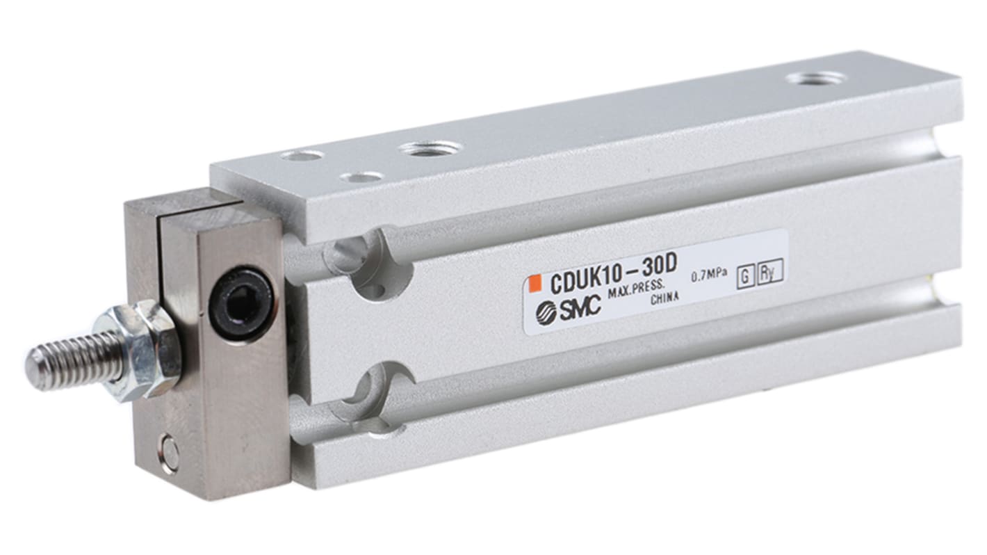 SMC Pneumatic Piston Rod Cylinder - 10mm Bore, 30mm Stroke, CUK Series, Double Acting