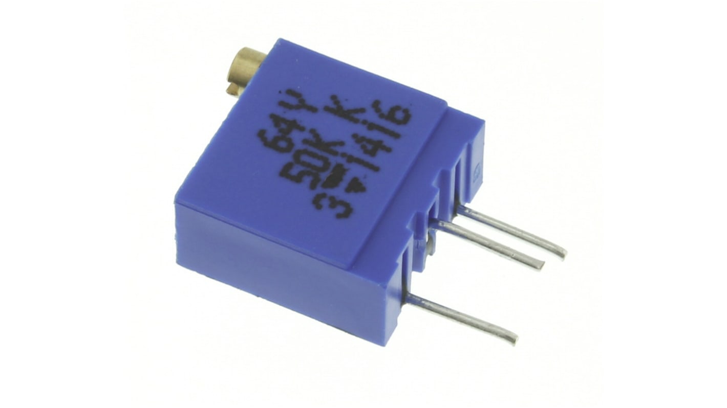 Vishay 64Y 23-Gang-Gang THT Trimmer-Potentiometer, Einstellung von oben, 50kΩ, ±10%, 0.5W, Pin, L. 9.7mm