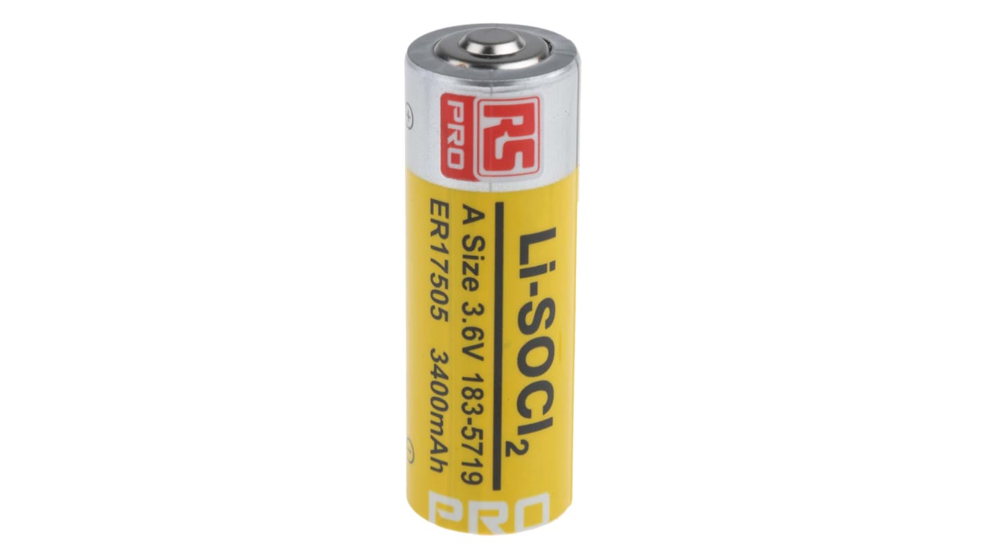 RS PRO A Batterie, 3.6V / 3.4Ah Li-Thionylchlorid, Standard 17 x 50.5mm