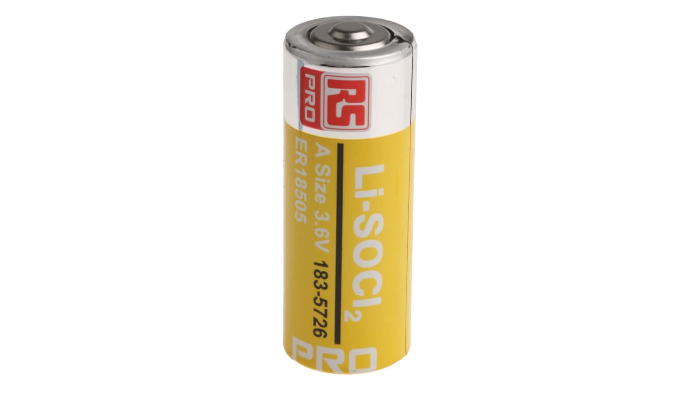 RS PRO A Batterie, 3.6V / 4Ah Li-Thionylchlorid, Standard 18.8 Dia. x 50.5mm