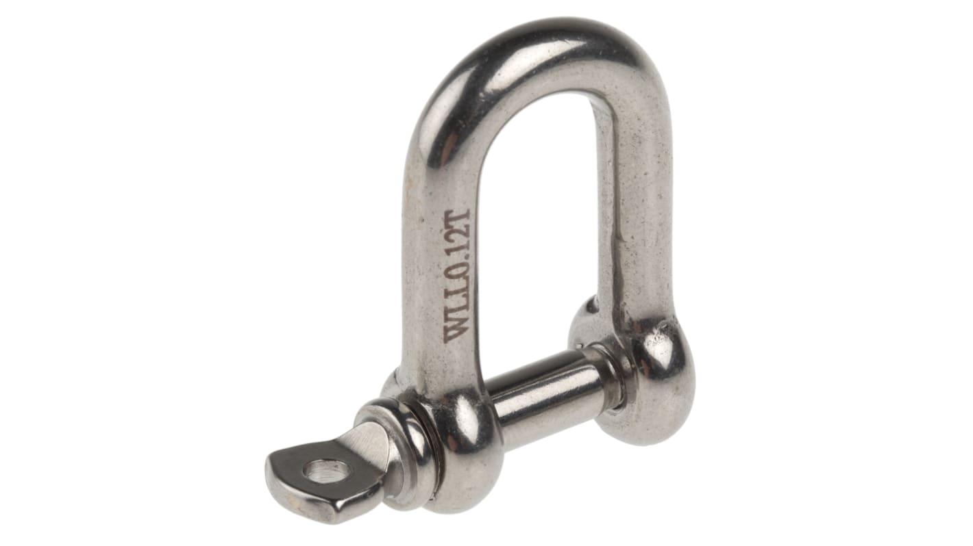 RS PRO D-Shackle, Stainless Steel, 120kg