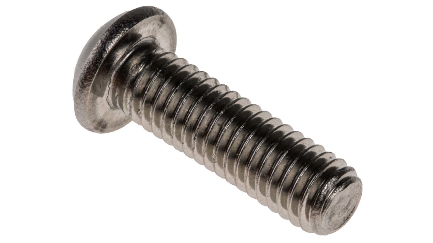 RS PRO Linsenkopf Innensechskantschraube, Edelstahl A2 , M6 x 1mm, 20mm