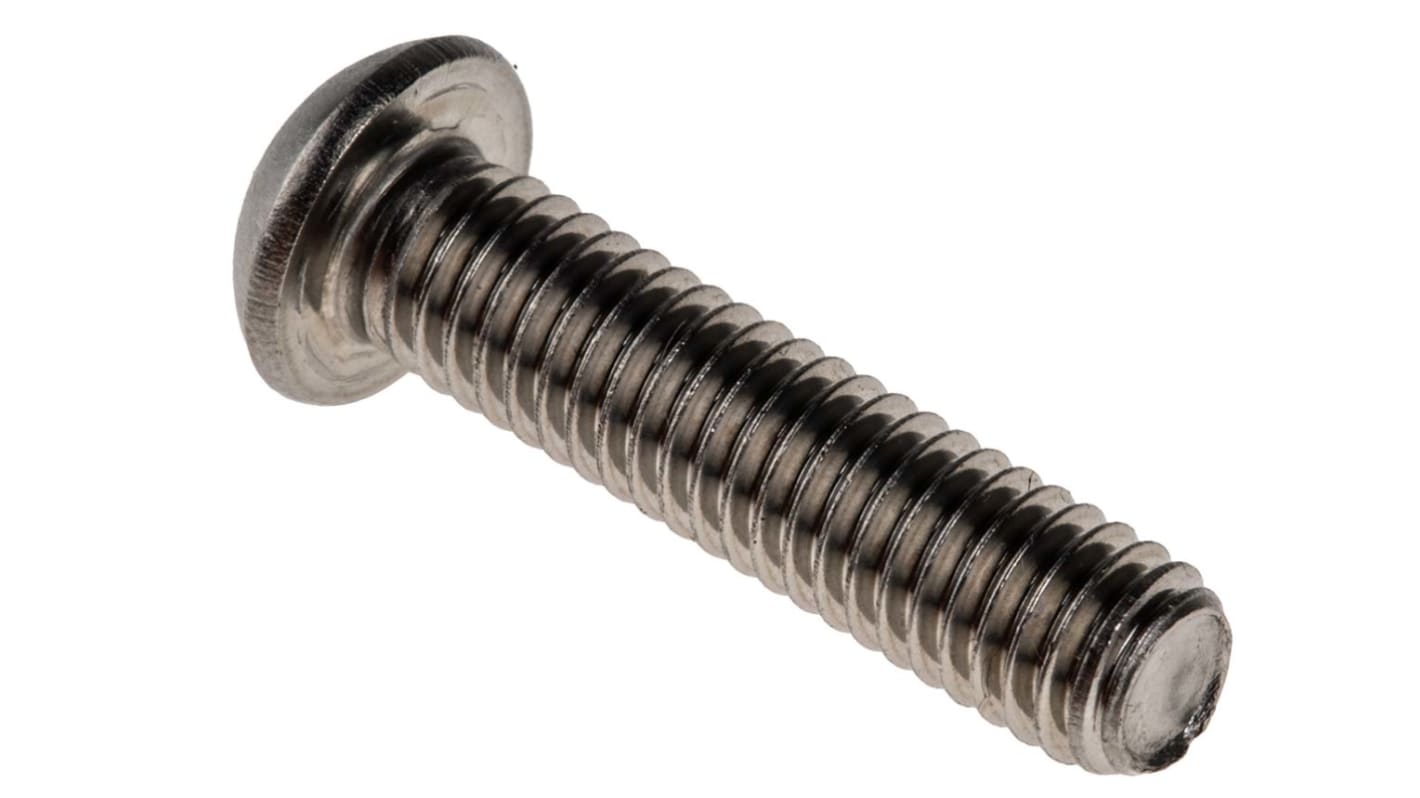 RS PRO M6 x 25mm Hex Socket Button Screw Stainless Steel
