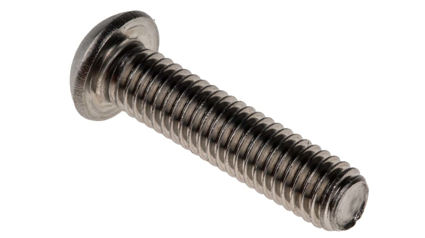 Tornillo Allen, Acero Inoxidable, Botón de huella Allen, M6 x 25mm 1mm