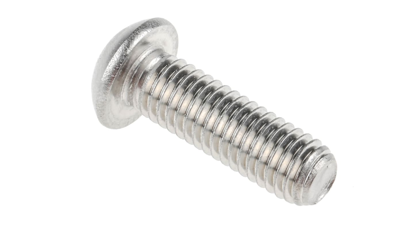 RS PRO M8 x 25mm Hex Socket Button Screw Stainless Steel