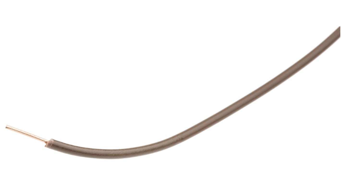 RS PRO Brown Hook Up Wire, 1/0.8 mm, 100m, PVC Insulation