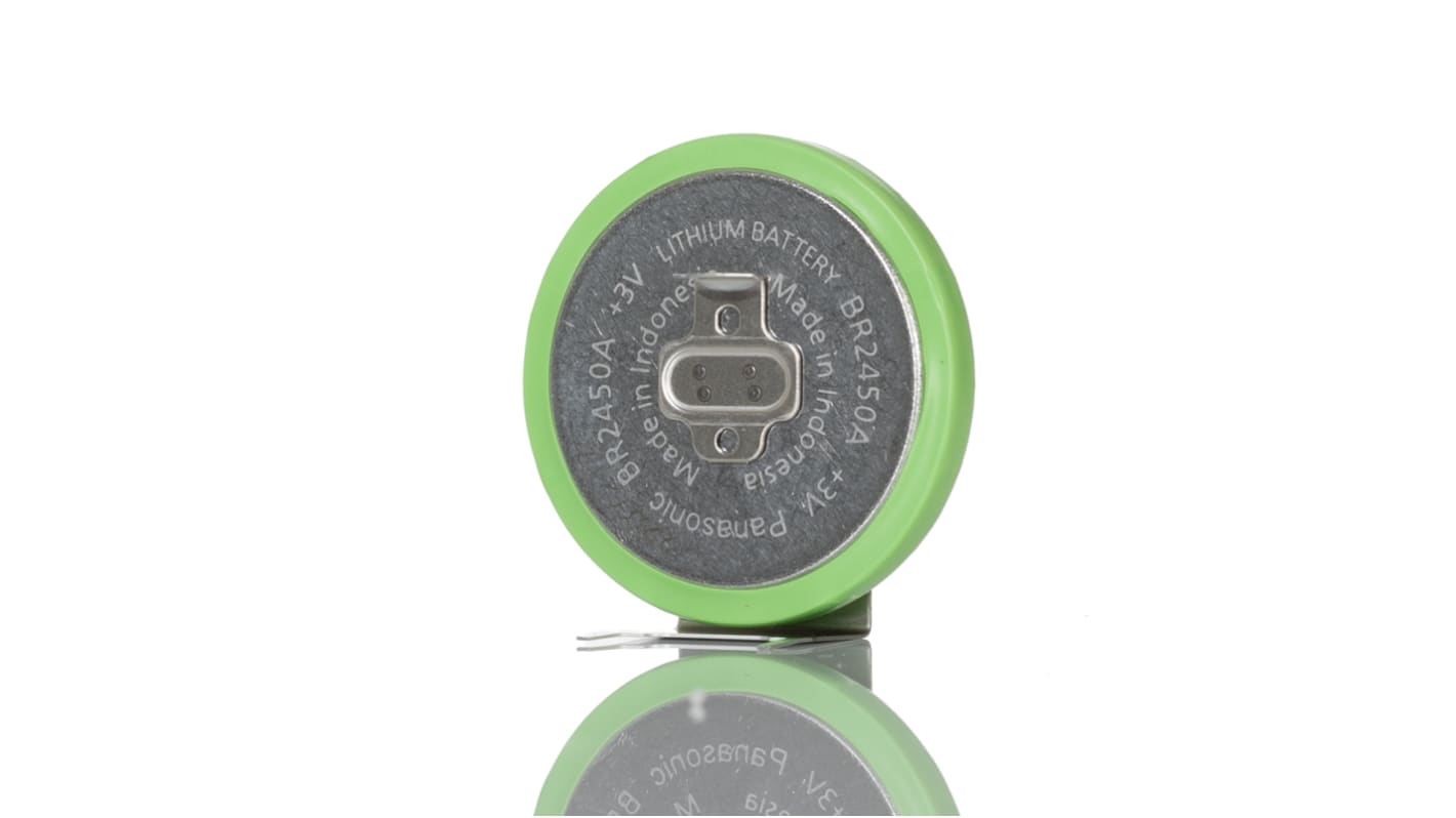 Panasonic BR2450A Button Battery, 3V, 24.5mm Diameter