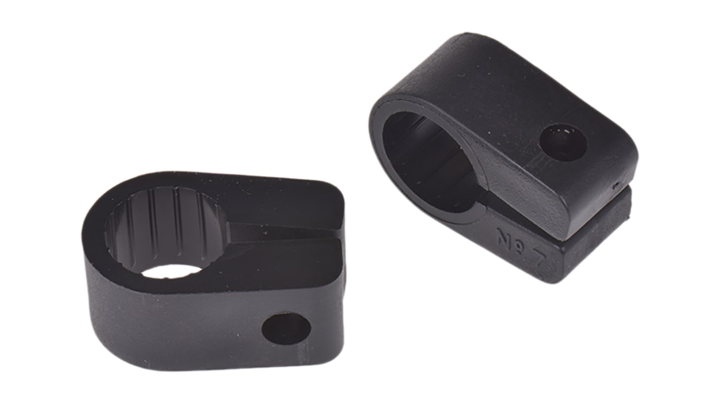 Clip serre-câbles RS PRO, Ø max 17.8mm en PE type Clip serre-câbles